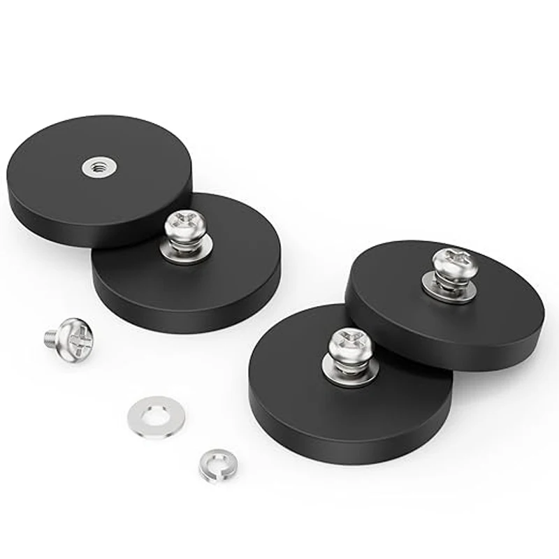 4/10pcs 31/22mm Rubber Coated Magnets with M4 Female Thread  Strong Magnet Base Anti-Slip Heavy Duty Magnet