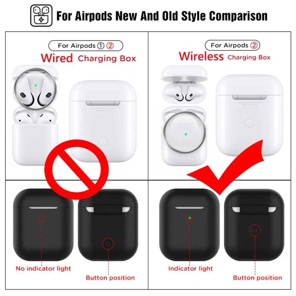 Anti lost Slim Ultra Thin Silicone Case Cover Protective Skin Wireless Earphones Pouch Sleeve Protector For Airpods 2 image 5