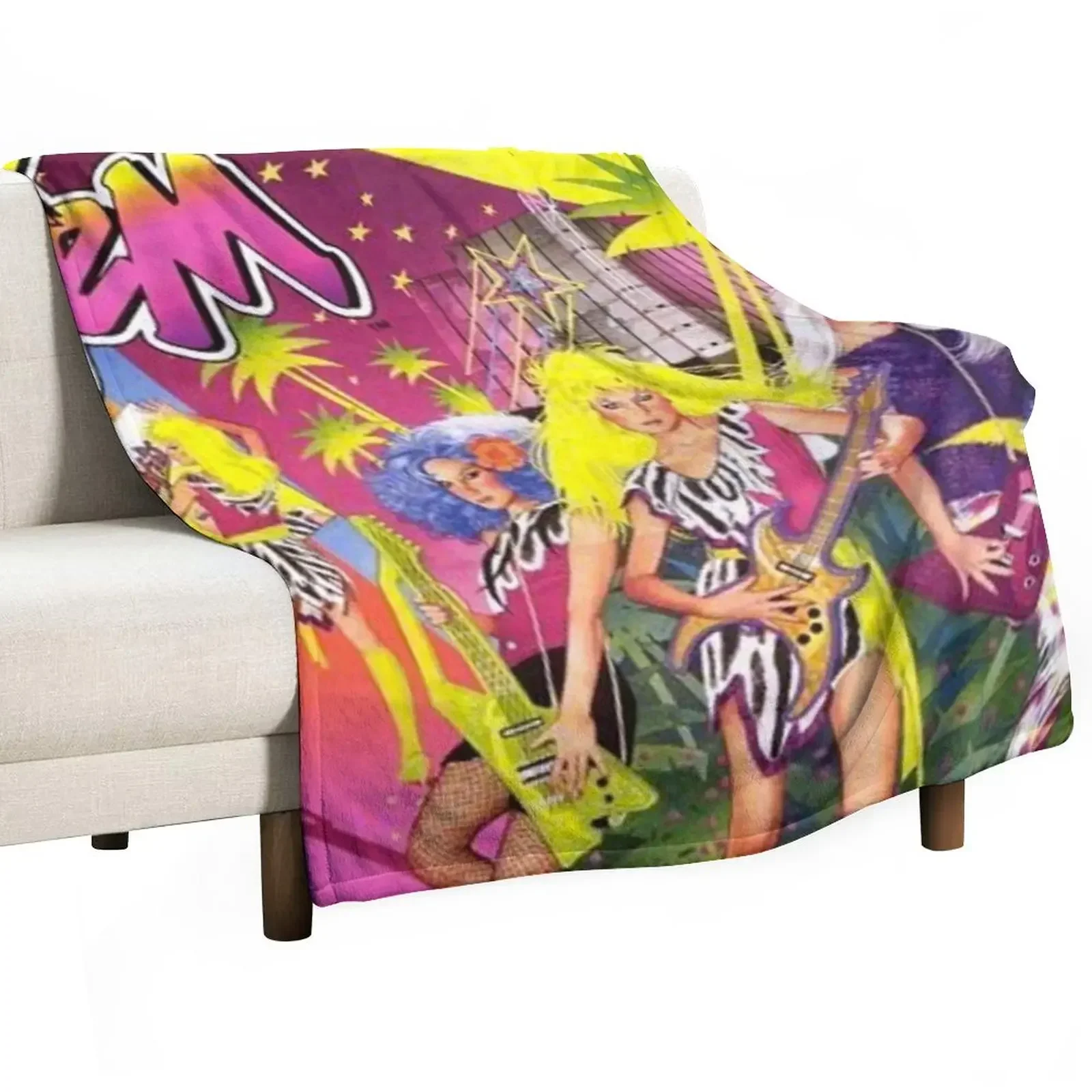 

Jem and the holograms Throw Blanket For Decorative Sofa Warm Soft Hairy Blankets