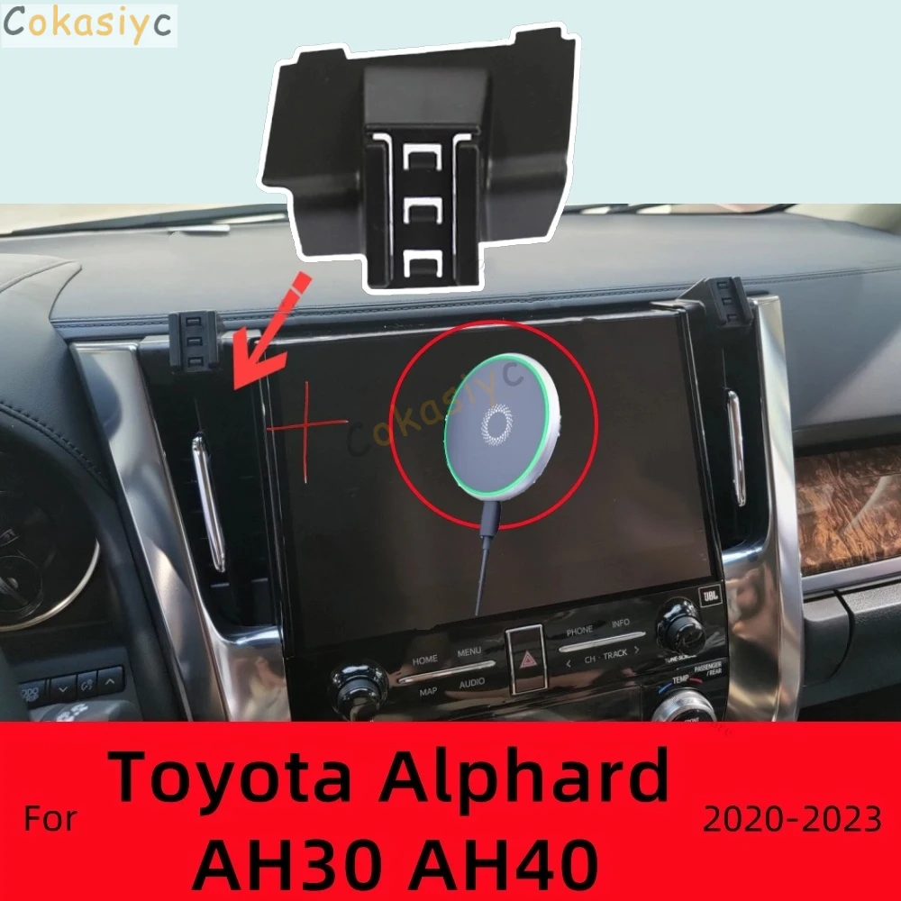 Suporte magnético do telefone do carro para toyota alphard vellfire ah30 ah40 2020-2023 carregamento sem fio base fixa especial montagem magsafe