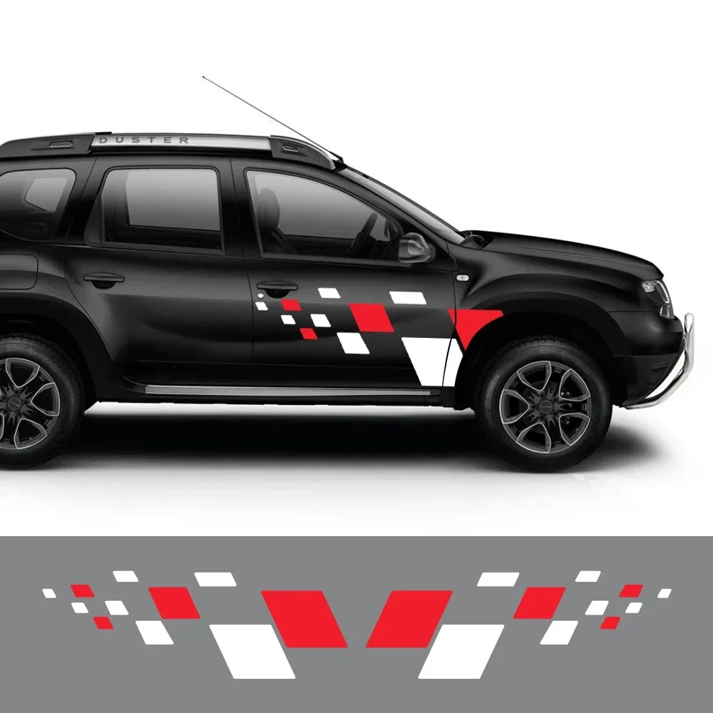 Car Flag Squares Graphics Stickers Decal For Kia Sportage Renualt Duster Nissan Qashqai Honda CR-V Lexus RX Subaru Forester Cars