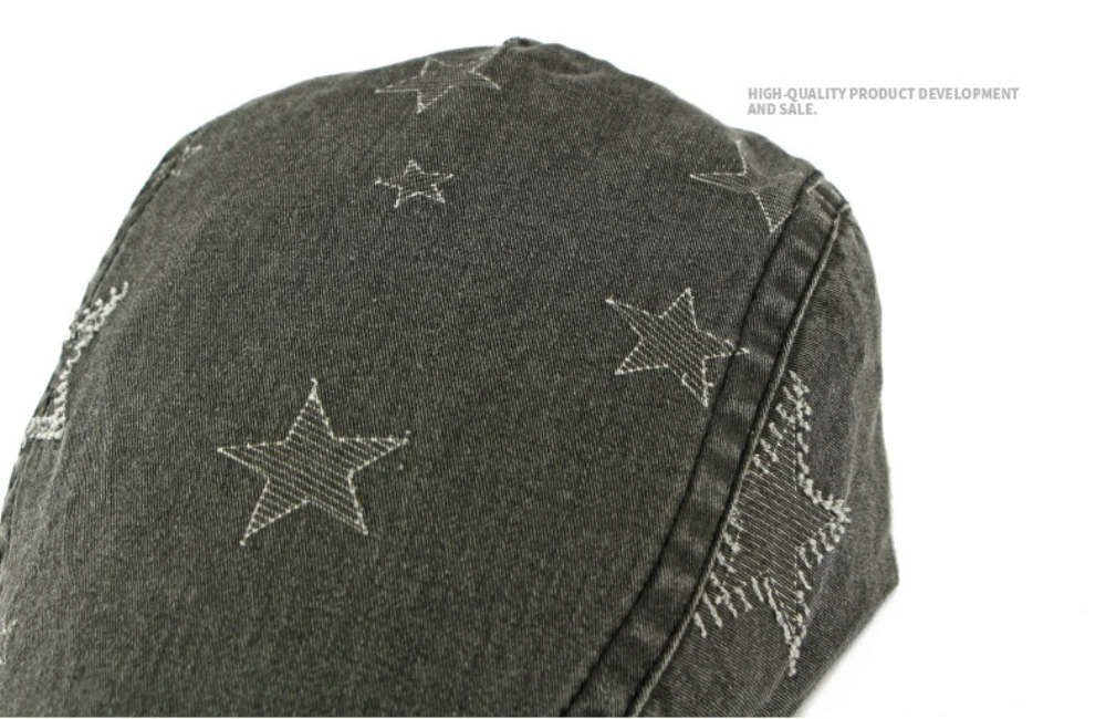 HT5101 Baskenmützen für Herren und Damen 2026 – Neue Stars Ivy Flat Cap für Künstler und Maler, Frühling/Herbst, 100 % Baumwolle – Detail 5