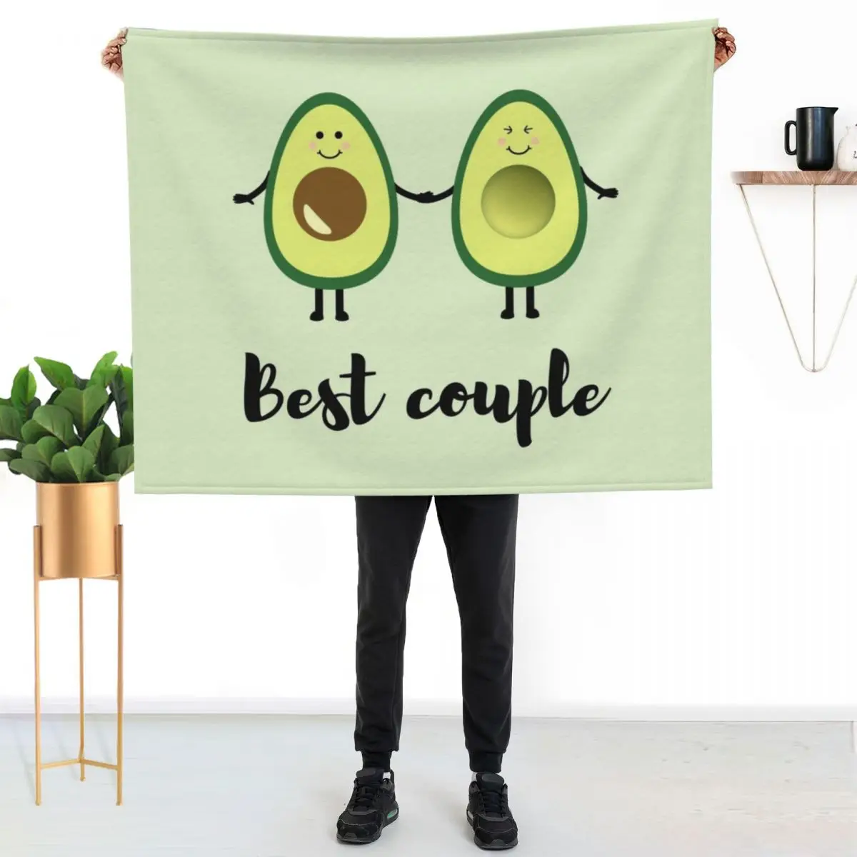 Best Couple Avocado Illustration design Throw Blanket Decorative Throw Cute Bed cosplay anime Plaid Decorative Sofas Blankets