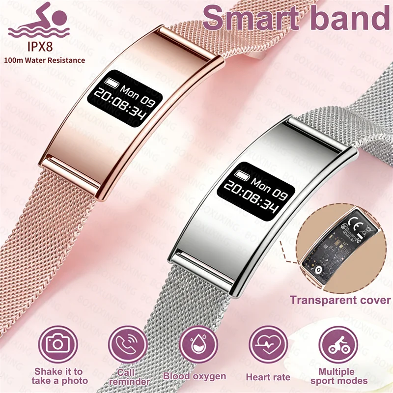 

Ультратонкий умный браслет для мужчин и женщин, монитор сердечного ритма, монитор сна, IPX8, водонепроницаемый, спортивный фитнес-трекер, умные часы для Android iOS