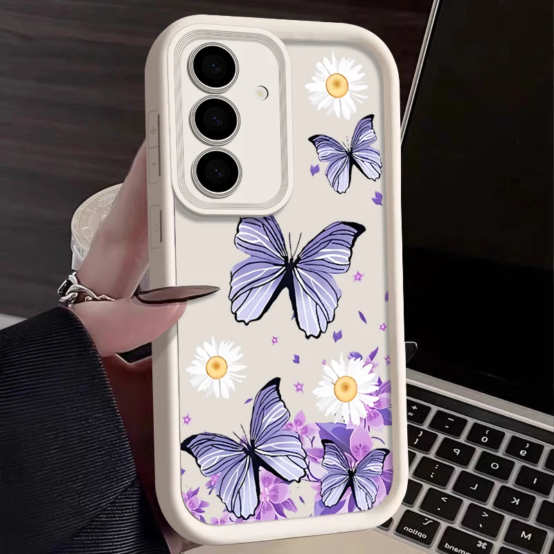 

Butterfly Pattern Case For Samsung A56 A36 A26 A16 A14 A15 A35 A53 A54 5G S25 Edge S24 S23 S22 Ultra Plus S24 FE TPU Phone Cover