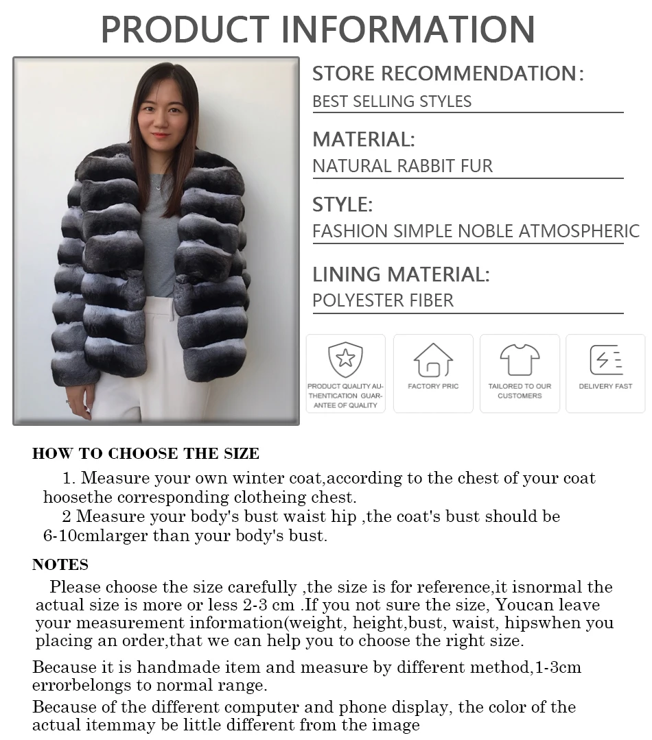 Women Rex Rabbit Fur Coat Chinchilla Fur Short Fur Coat Women Best Selling Luxury Real Fur Jacket