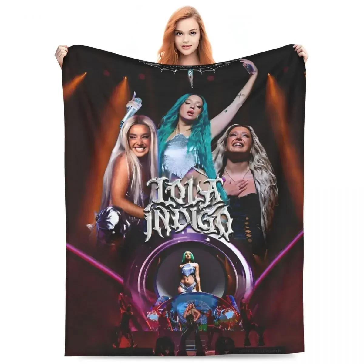 2026 Spanish Singer Dancer Lolas Indigos Flannel Soft Warm Blanket Bedroom Living Room Sofa Blanket Travel Portable Picnic Blank
