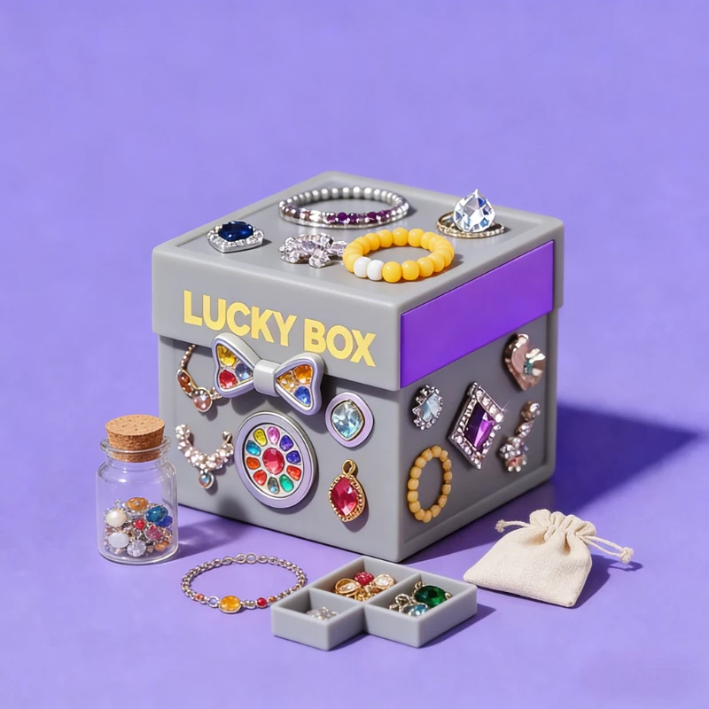 

1/10/30/50 Random Chic Jewelry Box Necklace Earrings Bracelet Charm Adjustable Ring Trendy Exquisite Gorgeous