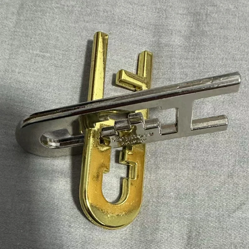 Magic Ladder Lock Puzzle Disentanglement Brain Teaser Metal  Baffling IQ Logic Test Educational Toys For Kids Teens Adults