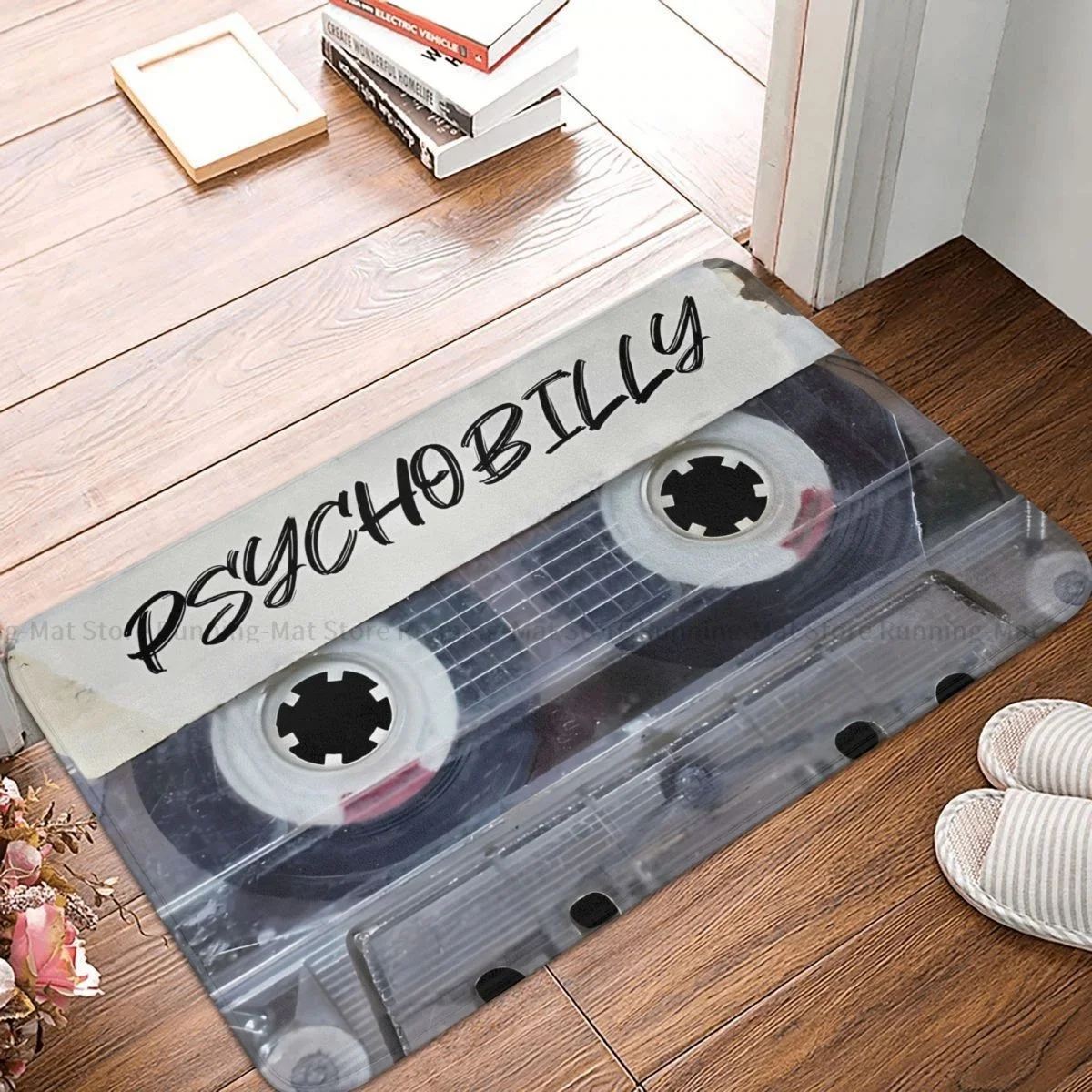 Recorded Music Cassette Old School Non-slip Doormat Bath Mat Psychobilly Floor Carpet Welcome Rug Home Decorative