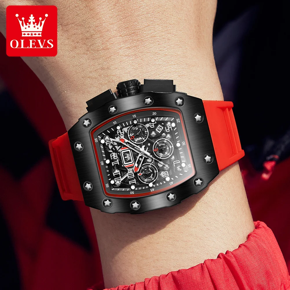 OLEVS orologio al quarzo per uomo quadrante grande Sport cronografo luminoso impermeabile orologi da polso da uomo moda orologio Casual Reloj Hombre