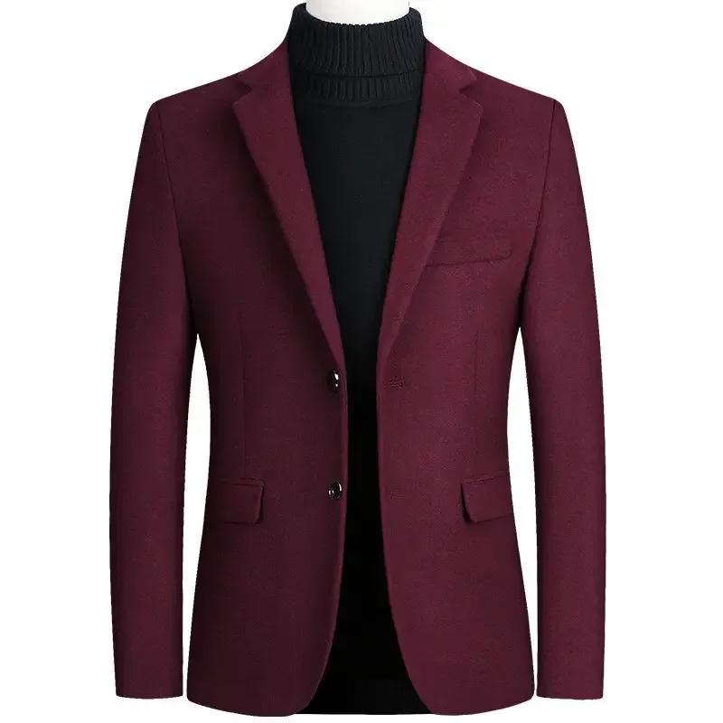 

TFETTERS Brand Solid Men Blazer Regular 2025 Autumn Winter New Business Casual Wool Blazer Men Fit Long Sleeve Blazers for Men