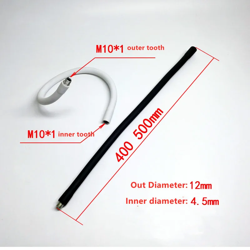 1PCS Dia12mm/16mm M10 Male Female Thread Soft Light Flexible Conduit DIY Metal Silicon Gooseneck Hose SerpentineTube Clamp Lamp image 2