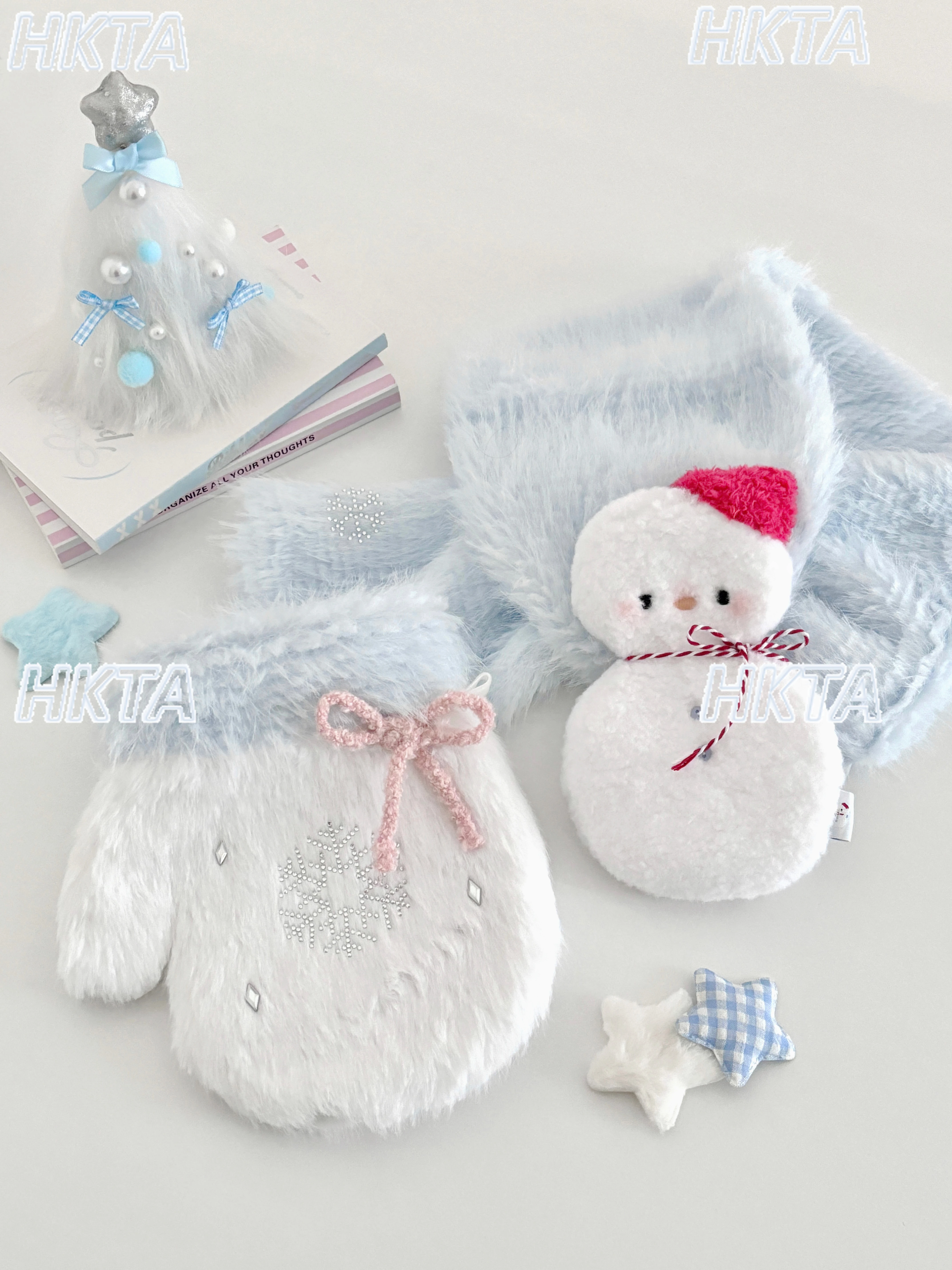 2025 الحلو لوليتا المطرزة الكرتون أفخم وشاح قفازات حقيبة حقيبة ساعي شتاء دافئ لطيف جديد عيد الميلاد السنة الجديدة وشاح المرأة