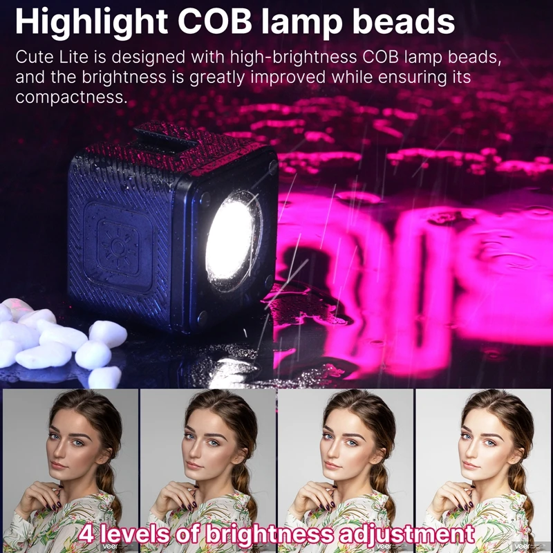 Ulanzi L2 IP68 Waterproof Mini Submersible Light Magnetic Charging Fill Light for Camera Smartphone 5500K 1000mAh COB-LED Light