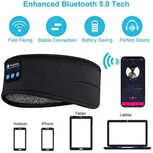 Fone Earphone Bluetooth Ikat Kepala Tidur Olahraga Headphone Nirkabel Elastis Masker Mata Musik Ikat Kepala Headset Bluetooth Nirkabel 10 mikrofon nirkabel jbl penjualan terbaik - №