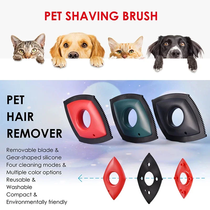 Pet Hair Remover Cat Fur Cleaning Device Carpet Sofa Car Detail Scraper Dog Lint Removal Silicone Dog Cat Fur Removal Brush Tool