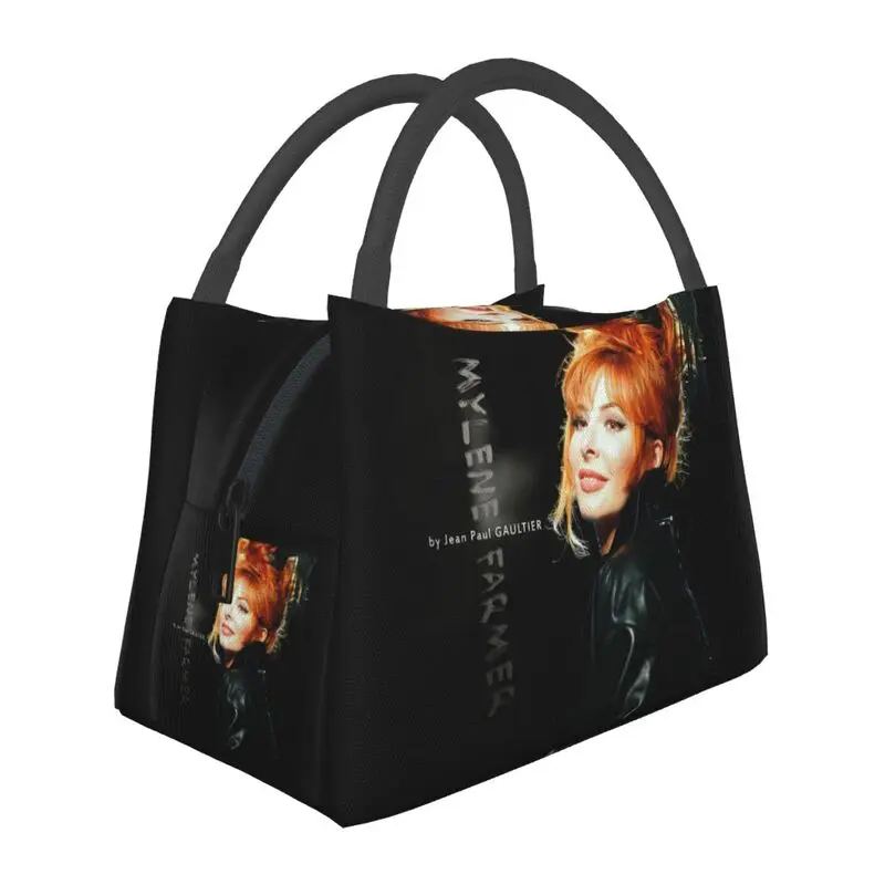 

Mylene Farmer Resuable Lunch Boxes Women Waterproof Cooler Thermal Food Insulated Lunch Bag Office Work Pinic Container