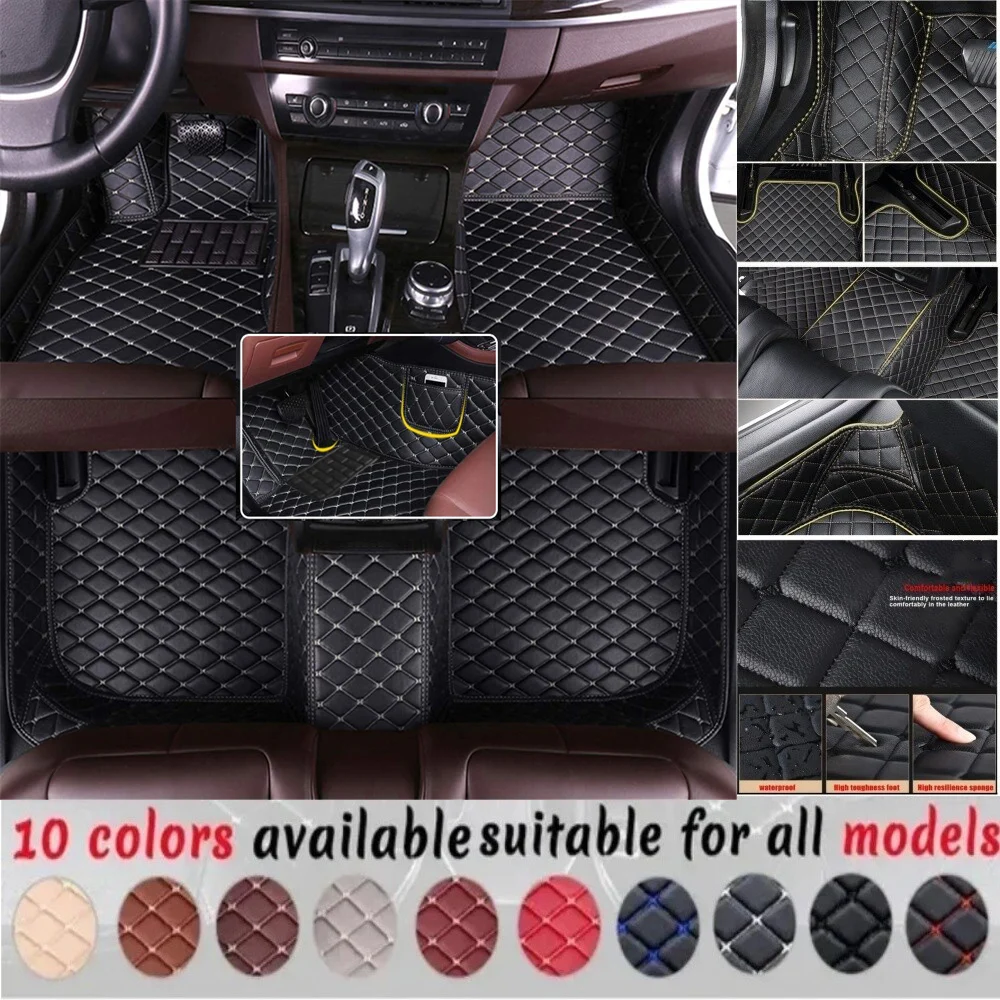 3D PU-leather Waterproof Custom Car Floor Mats For VW Phaeton 2002-2016 Years Auto Carpets Accessorie Coche Liners