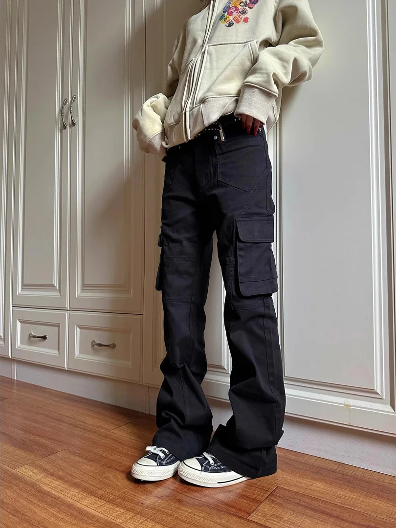 

Мужские джинсы свободного кроя, прямые, повседневные, винтажные, в стиле американской рабочей одежды, с эффектом похудения, удобные, повседневные джинсовые брюки