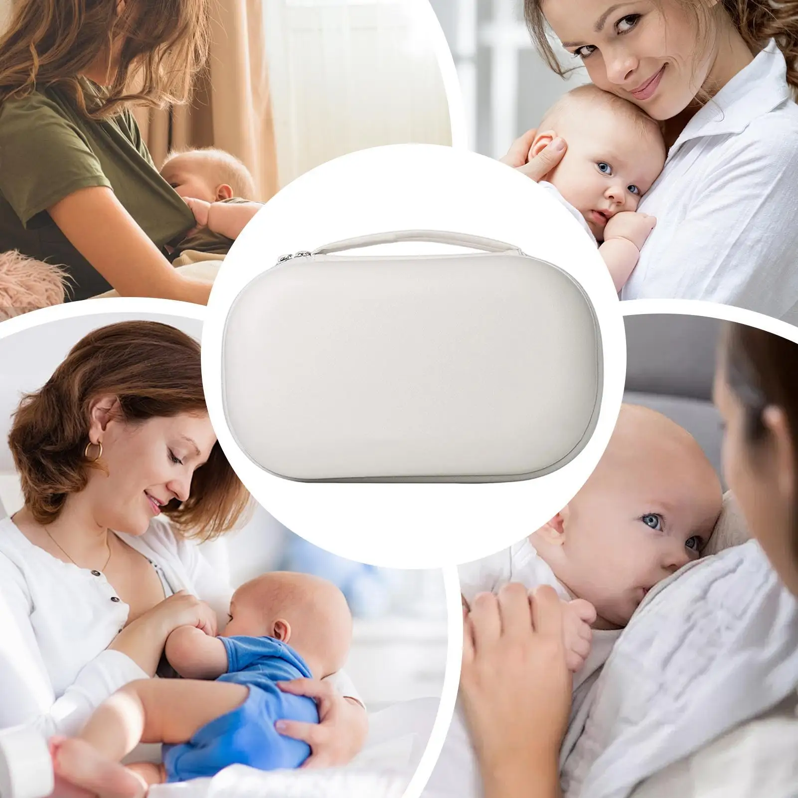 Pumping Bag Multiple Compartments Lightweight Case Breast Pump Case for Mom Kids Breastfeeding Commute Travel Daily Home Indoor