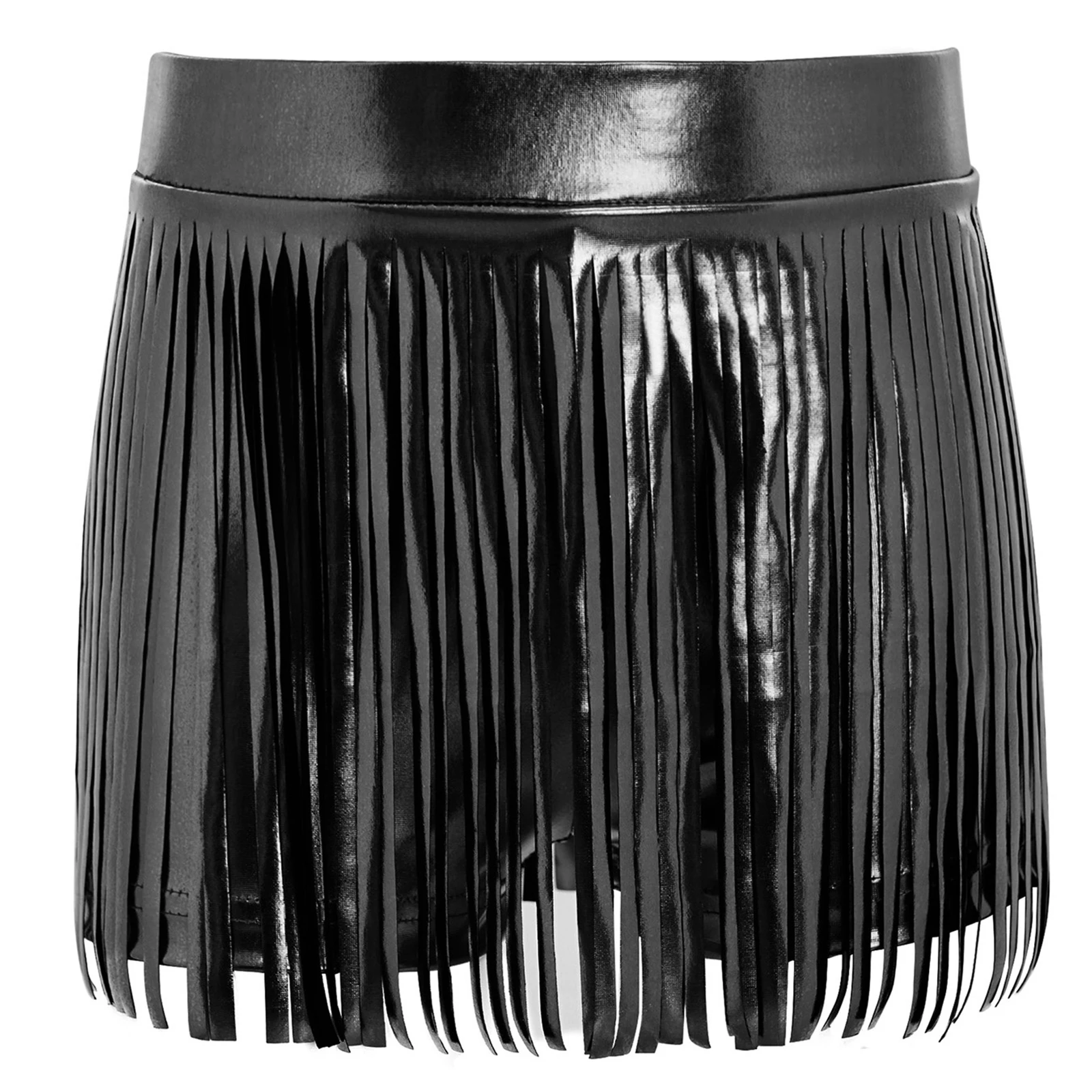 Teens Tassels Skirt Rumba Chacha Dancewear Children's Skirts Girls Latin Jazz Dance Costume Metallic Stage Performance Clothes