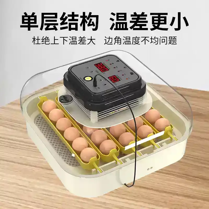 30 Egg Incubator with Humidity Display | Automatic Turner & Candler for Hatching Chickens, Farm Use