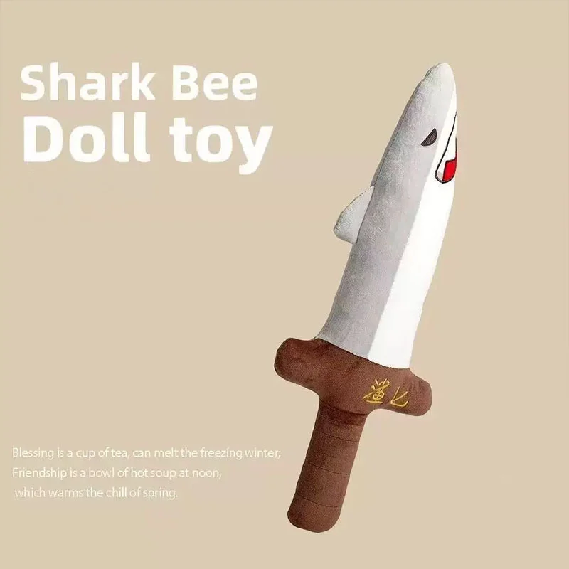 Creative Shark Plush Toy Funny Shark Shaped Sword Stuffed Doll Novelty Bedroom Decor Accessory Nice Christmas Gift