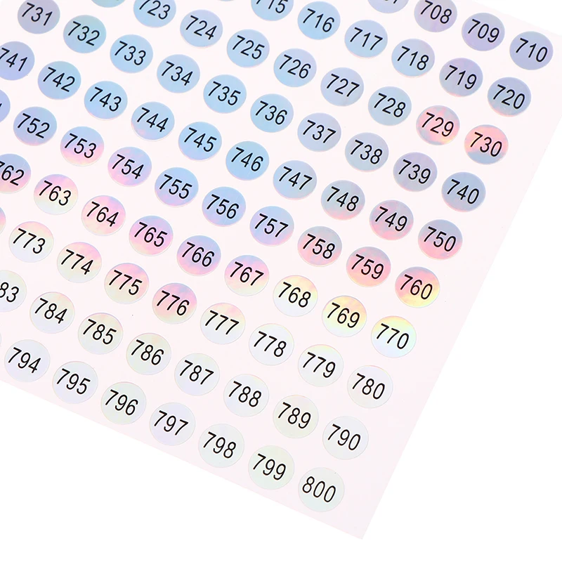 Autocollants de numéro de laser étanche, étiquette numérique, auto-adhésif, bricolage, vernis à ongles, bouteille, décalcomanie, étiquettes de numéro, 1 à 1000, 1 feuille