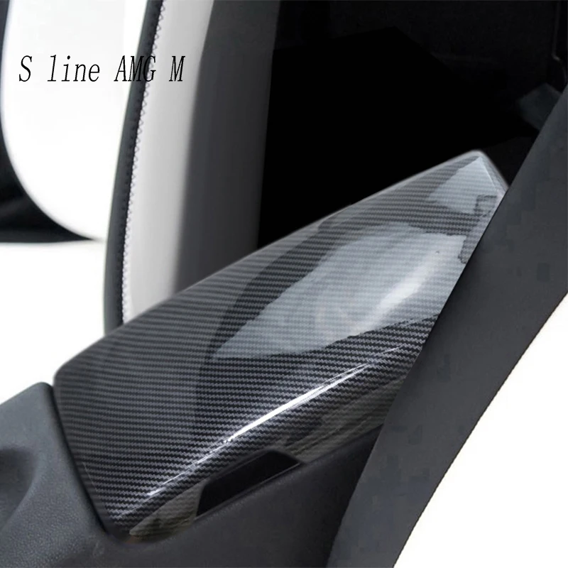 For Mercedes Benz SLK R171 2004-2010 class Car Sticker Stowing Tidying Armrest Box Panel Carbon fiber Cover Interior Accessories