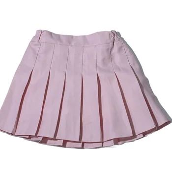 Children Summer Skirts With Shorts Kids A Line High Waist Mini Dress Girls Black White Red Pleated Skirt Student Uniform Skirts 3