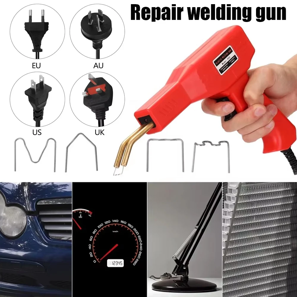 

Сварочный пистолет для пластика, инструменты для ремонта бампера, сварочный аппарат для ремонта пластика, ручной ремонтный комплект, горячий степлер, пластиковый сварочный пистолет