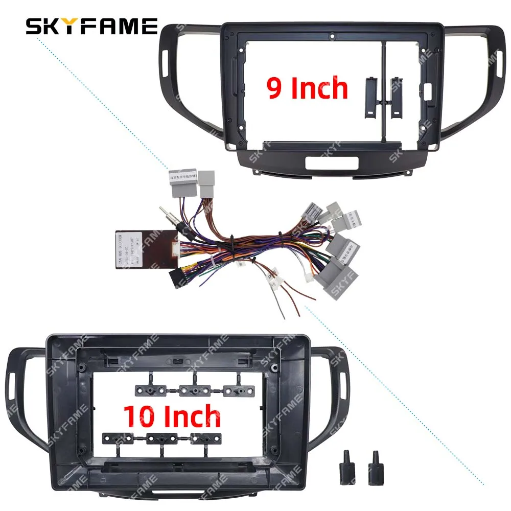 SKYFAME Car Frame Fascia Adapter Canbus Box Decoder Android Radio Dash Fitting Panel Kit For Honda Accord Spirior Acura SR9