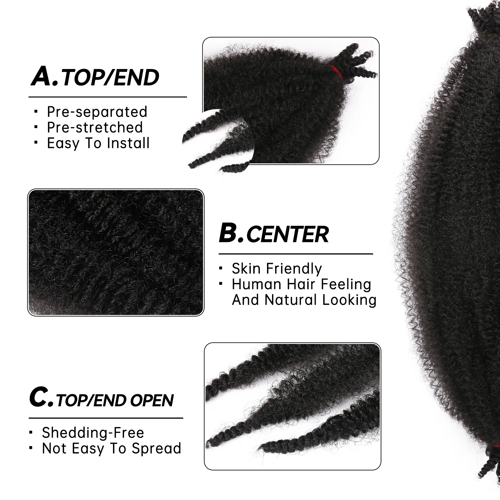 16 24 ''Veerkrachtig Afro Twist Haar Kinky Twist Vlechten Haar Pre-Gescheiden Vlechten Voor Vlinder Locs Cubaanse Kapsel haak Hair