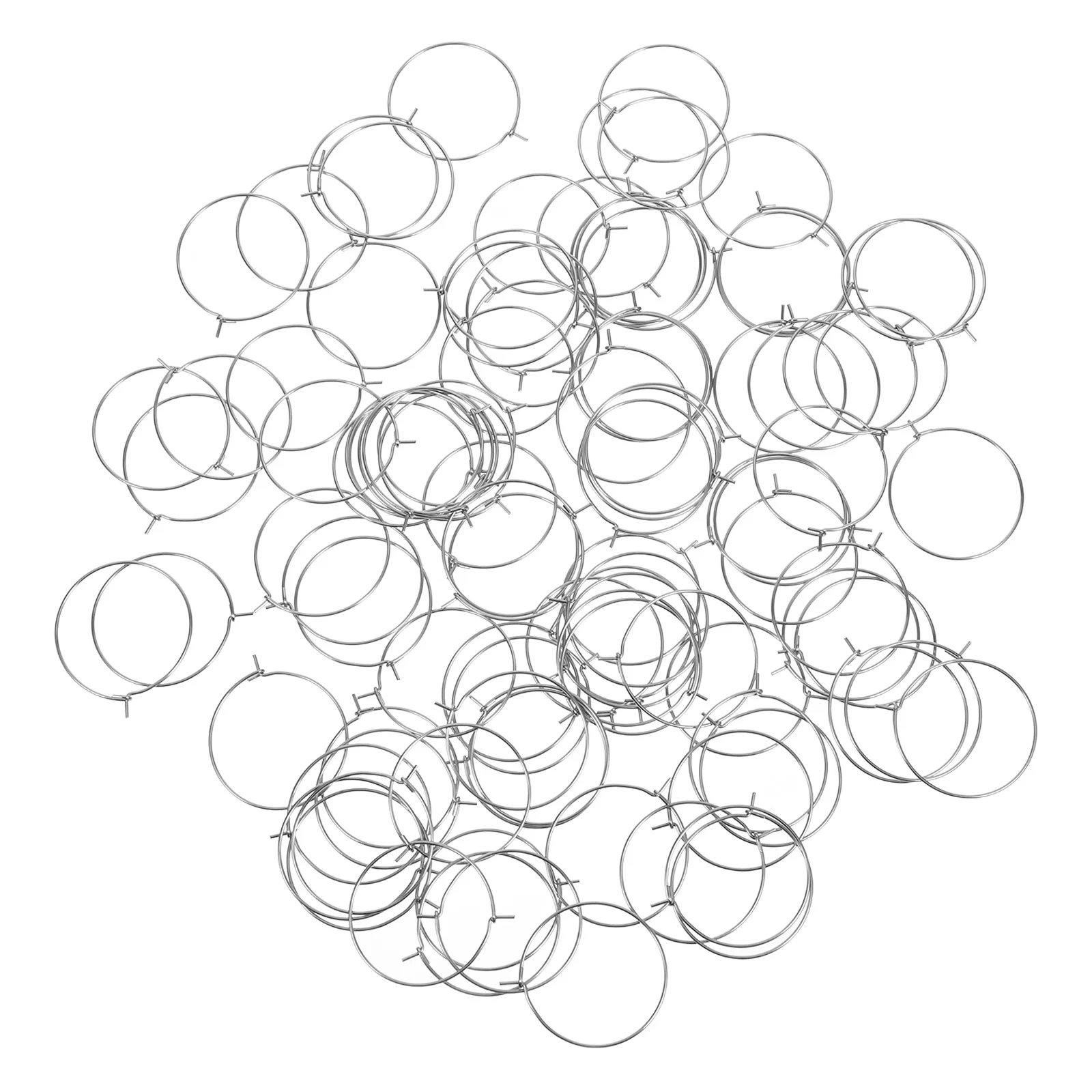 

100Pcs Earring Accessories Stainless Steel Hoops Unique Shape Secure Clasps DIY Findings Earring Hoops DIY Pendant Frame
