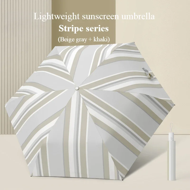 Automatic Umbrella Ladies Sunscreen UV Protection Parasol Three Folding Sunshine and Rain Umbrella Portable Japanese Style