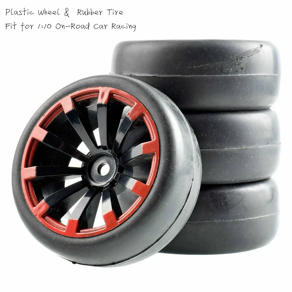 

RC 601A-6018 Plastic Wheel Rubber Tire Rim Fit HSP HPI 1:10 On-Road Car