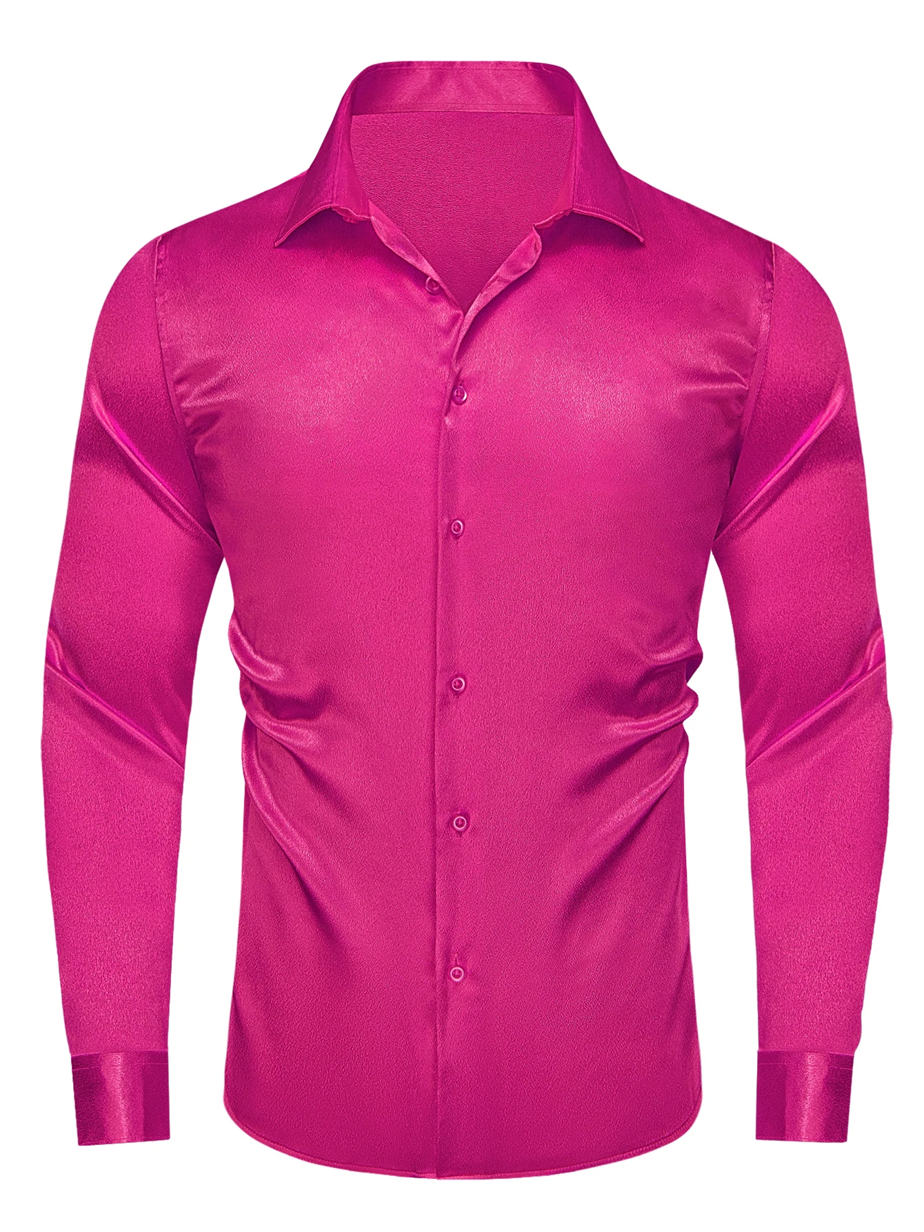 Hi-Tie Stain Mens Shirts Casual Long Sleeve Dress Shirt Blouse for Male Wedding Gift Party Teal Pink Red White Grey 15 COLORS