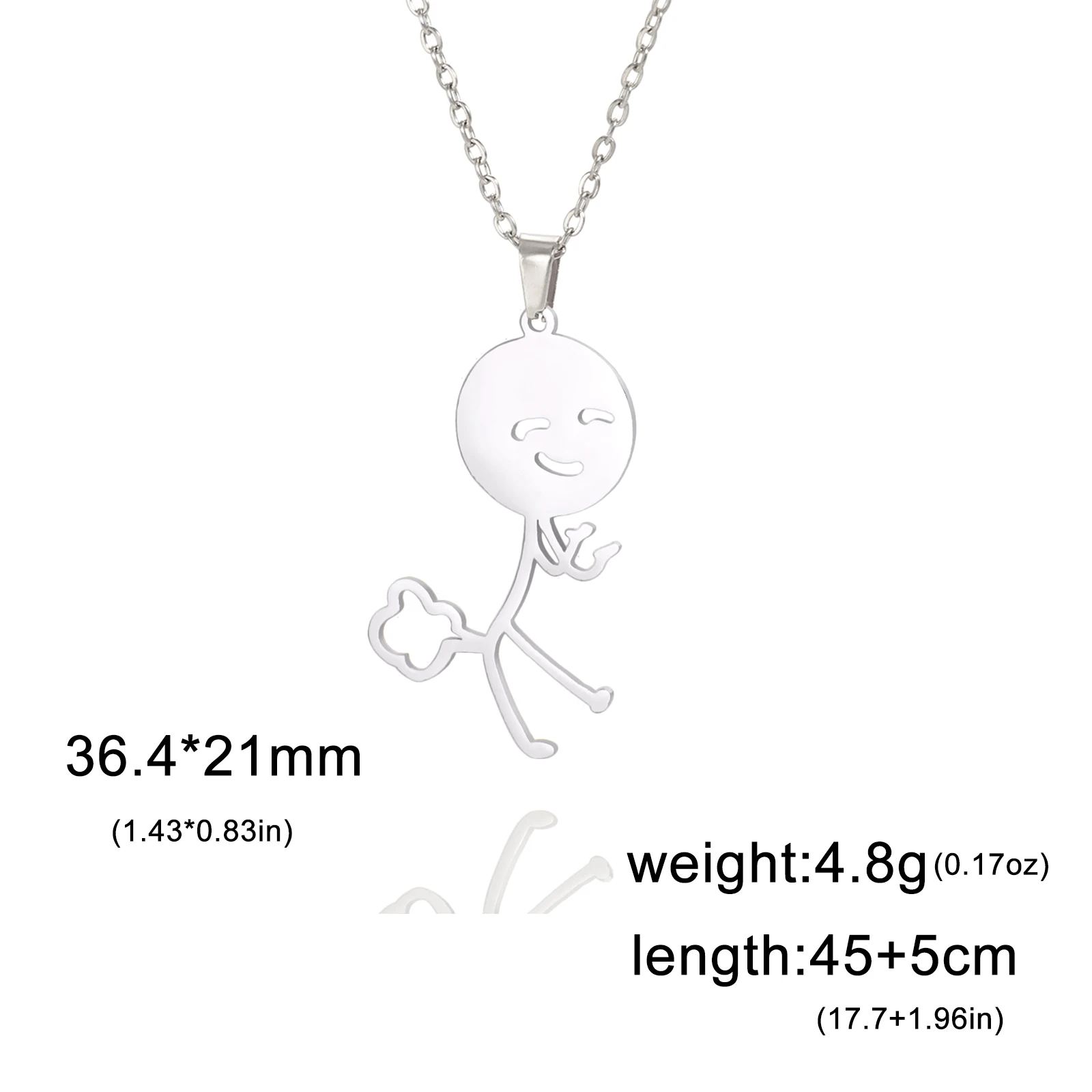 Teamer Hip Hop Mittelfinger Stickman Halskette Rock Punk Lustige Doodle Anhänger Halskette für Frauen Männer Trend Schmuck Geschenk – Detail 18