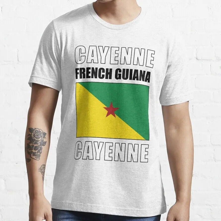 Camiseta de Guiana Francesa para hombre y mujer, camisa de algodón con diseño de la bandera de la Guiana Francesa, ropa de verano a la moda para parejas