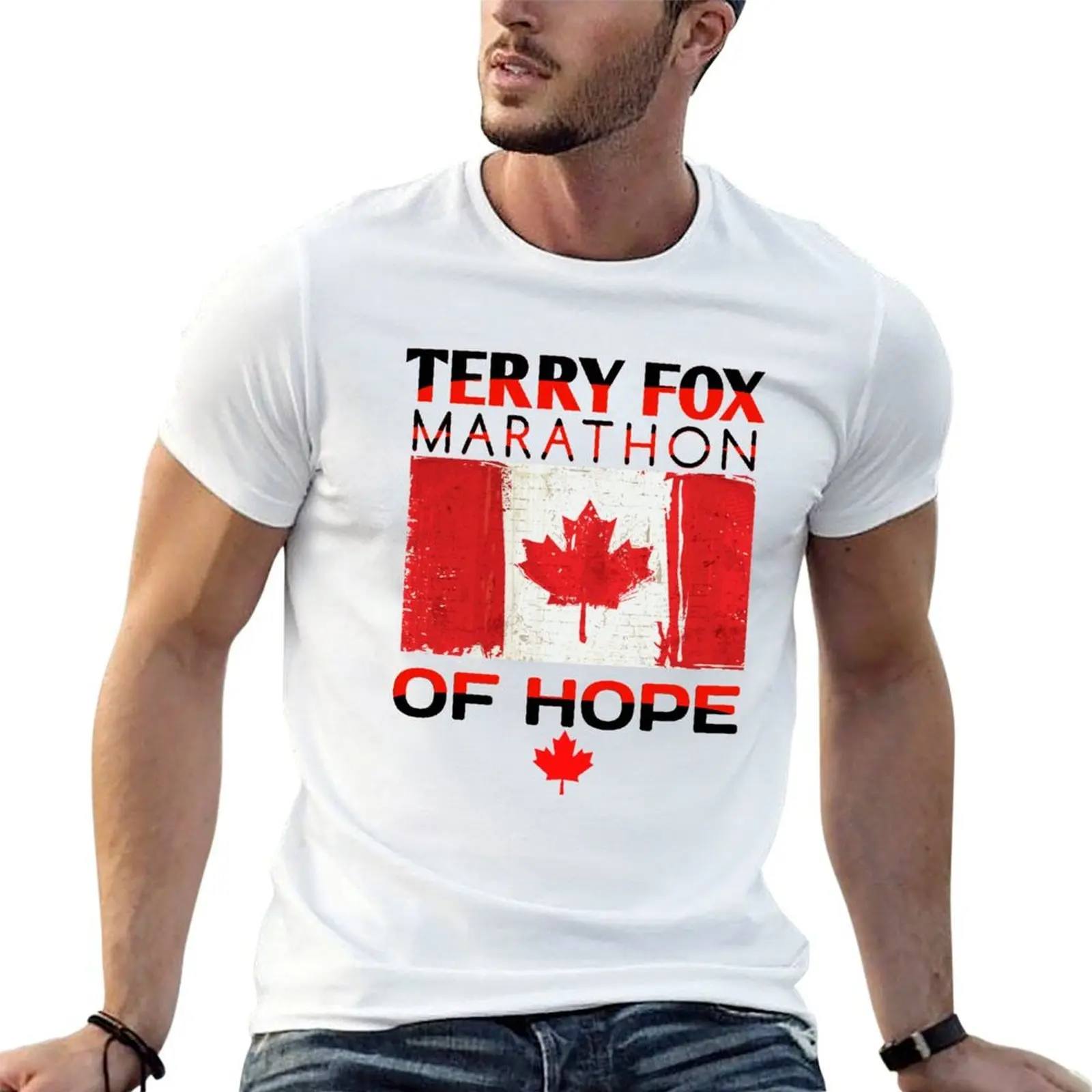T-shirt TERRY FOX MARATHON OF HOPE, t-shirt à col rond grande taille