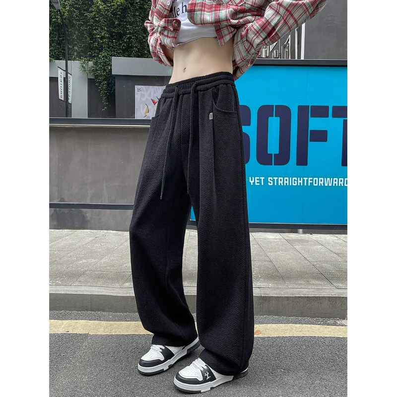 2026 Autumn Men's Fashion Casual Straight Leg Casual Pants Wide Leg Sweatpants