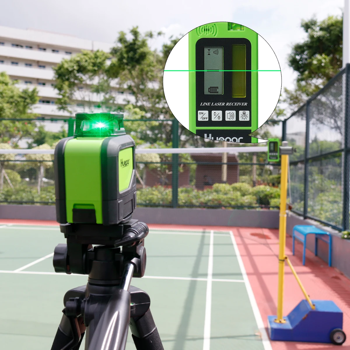 Huepar Laser Level Green Beam Cross Laser Self-leveling 360-Degree Coverage Horizontal and Vertical Line with 2 Pluse Modes