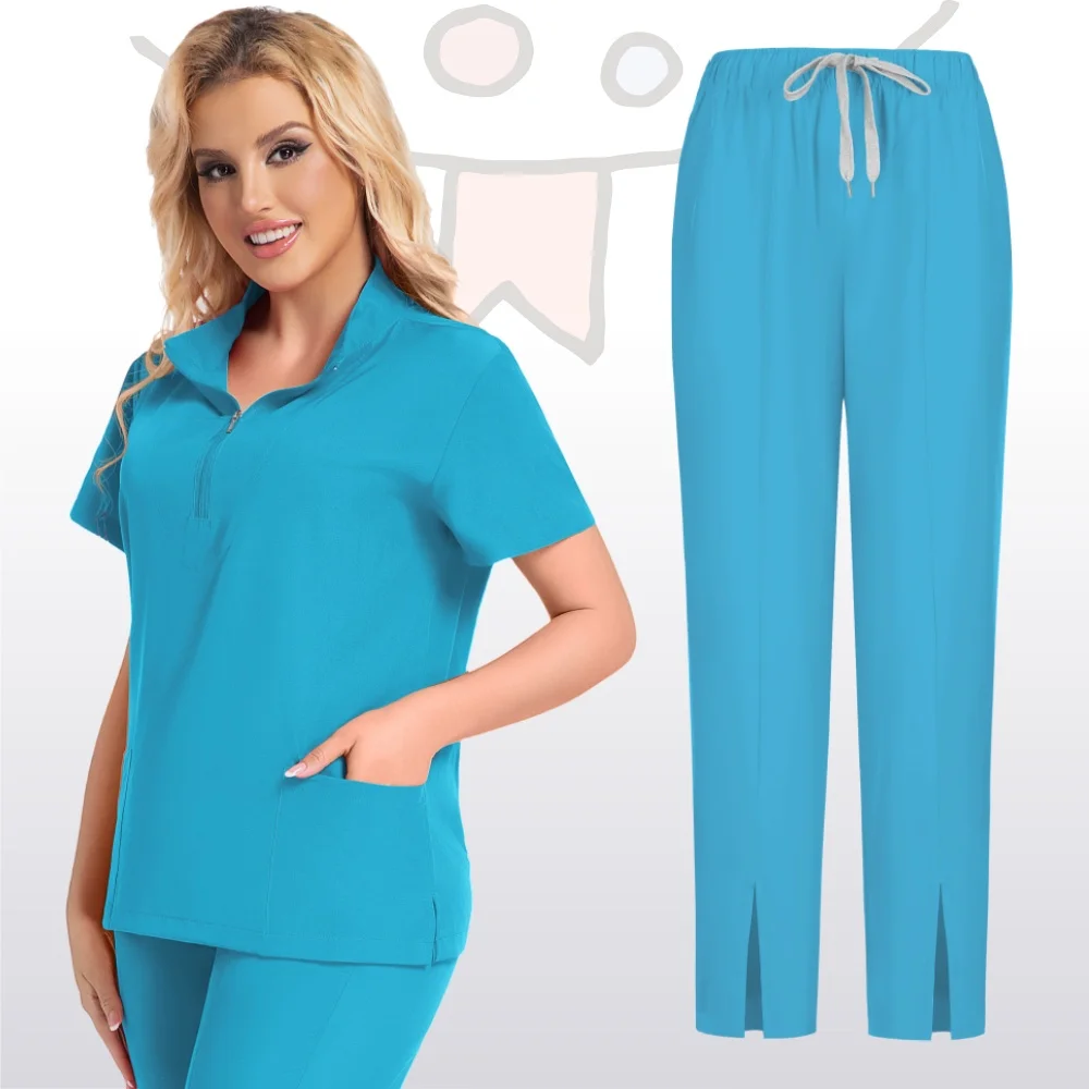 Female Doctor's Work Clothes Hospital Medical Nursing Scrub Sets Lightweight Sleeveless Surgical Gown Clinic Pharmacy Uniform