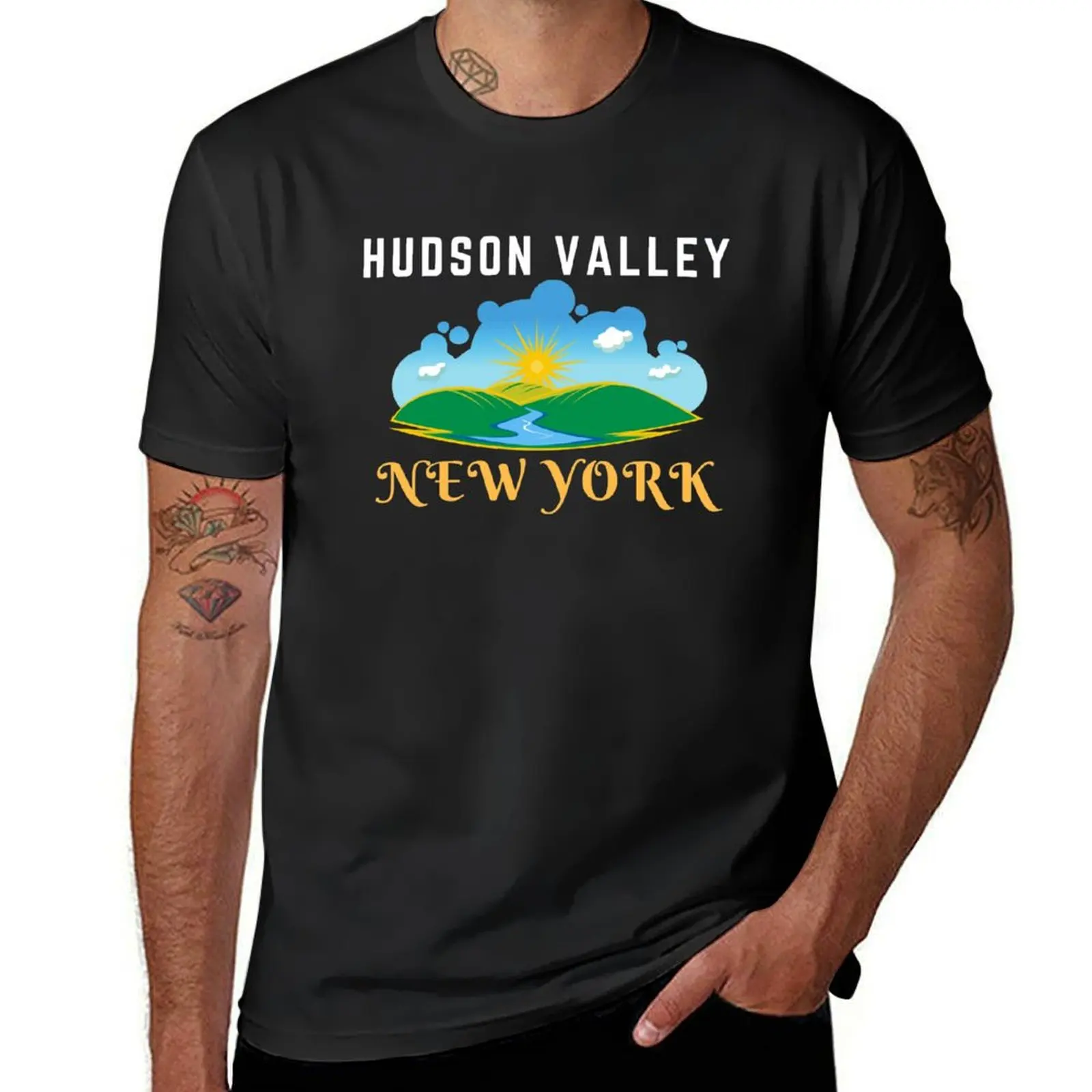 Hudson Valley New York Hudson River Shirt T-Shirt oversizeds boys whites tees mens t shirts