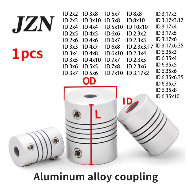 

1Pcs Aluminum alloy elastic stepping motor wire-wound coupling servo encoder D19L25 inner hole 2-10mm