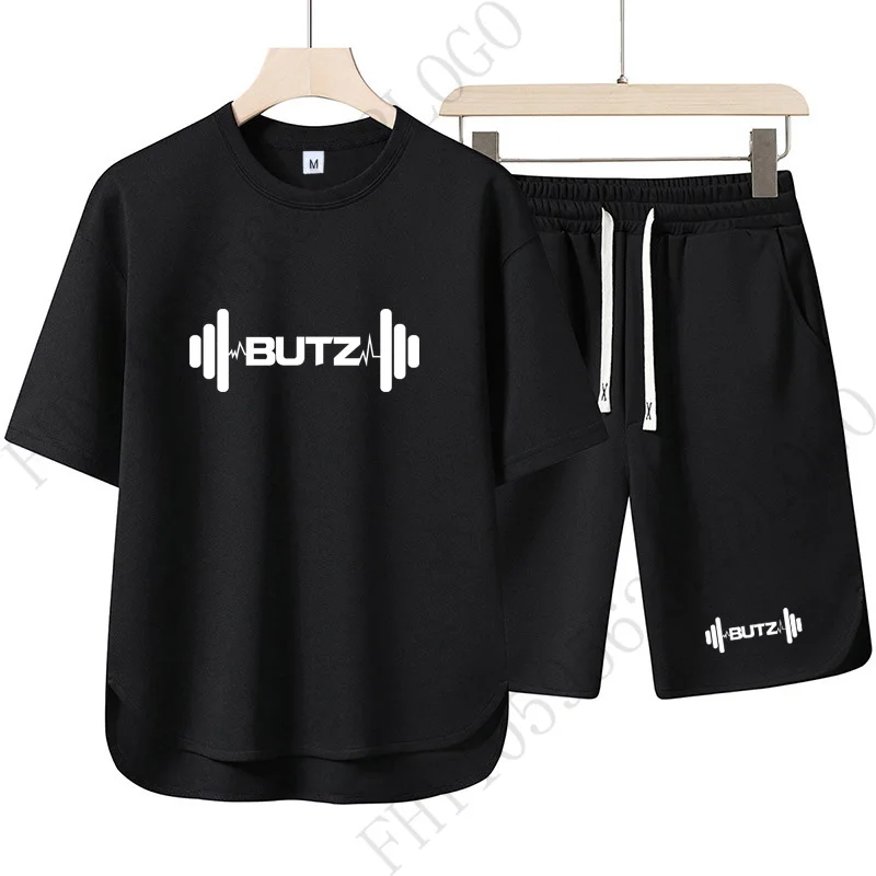 

Summer New Men's Large Size Leisure Fashion Loose Daily Outdoor Sports Beach Comfortable Quick-Drying T-shirt and Shorts Set