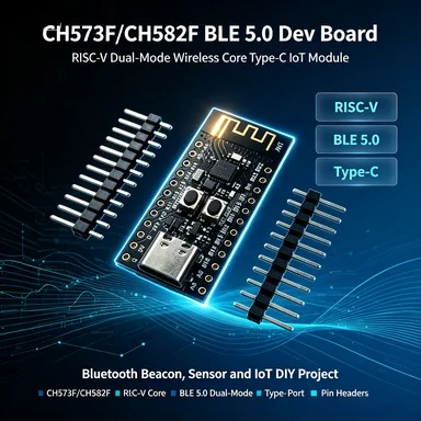 5pcs WCH CH573F/CH582F Dual-Mode Wireless Core RISC-V Dev Board BLE 5.0/4.2 for IoT Development