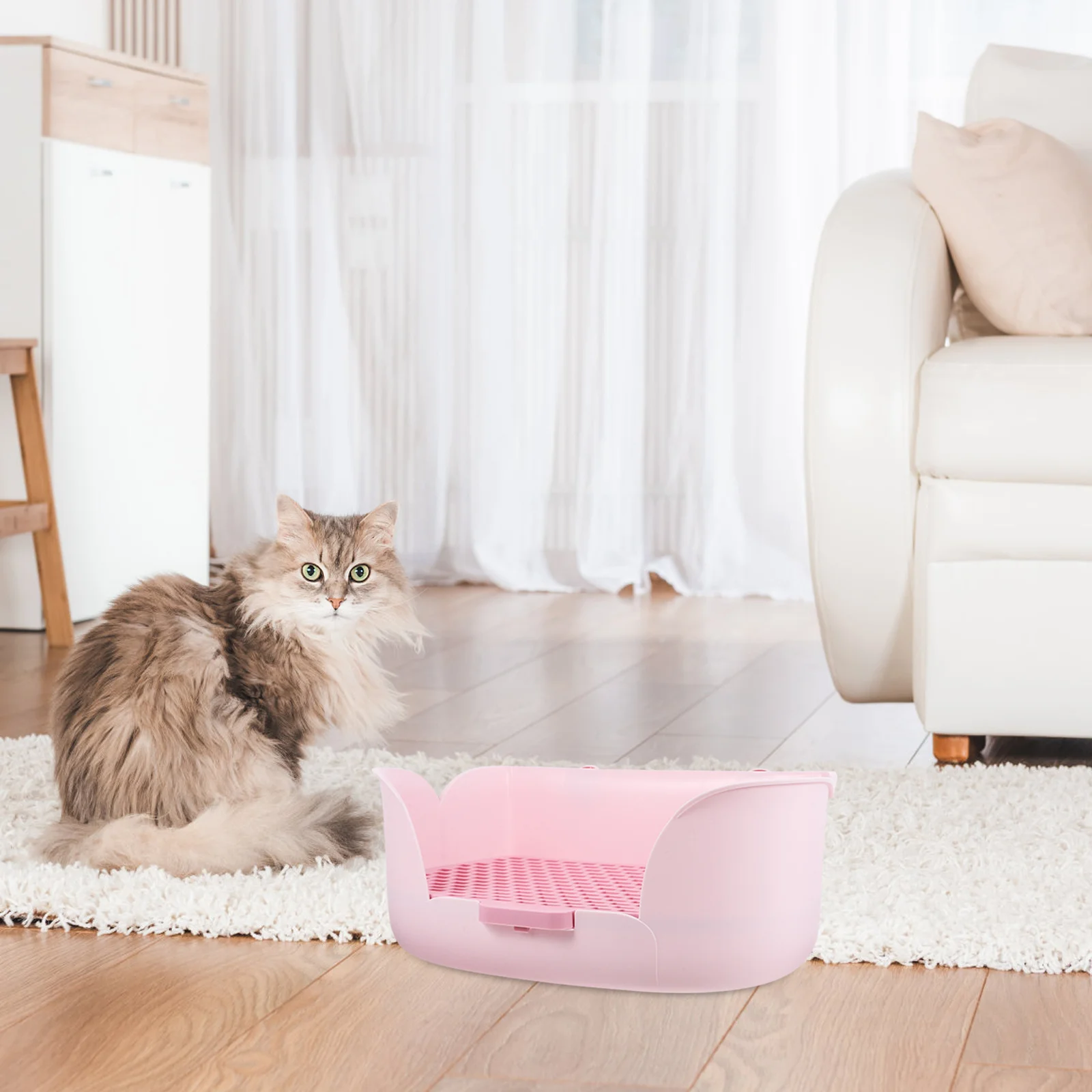 

Rabbit Litter Box Large Mini Portable Small Animal Toilet For Bunny Guinea Pig Hamster Ferret Training Potty Plastic Pan