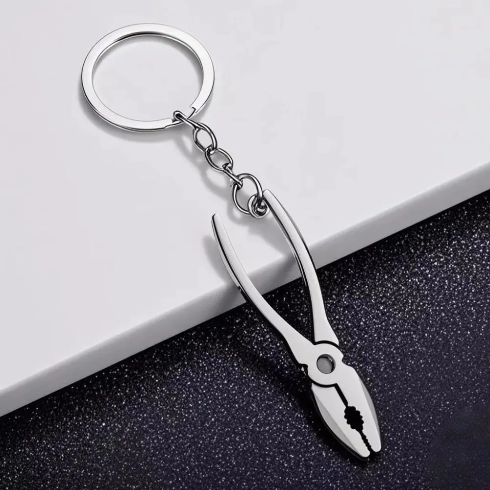 أدوات صغيرة لتقوم بها بنفسك المفاتيح المعدنية المطرقة المفك كماشة الفأس وجع مقص الفرجار مجرفة كيرينغ الفولاذ المقاوم للصدأ هدية عيد الأب #3